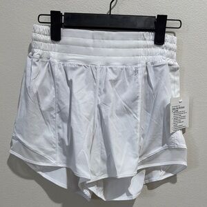 Lululemon Hotty Hot HR Short 4” Lined in White NWT